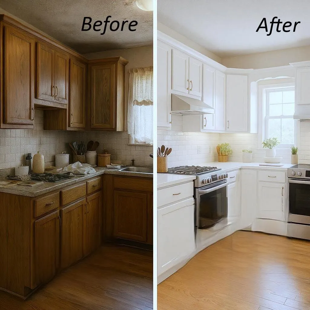 Kitchen renovation before and after, photo 5