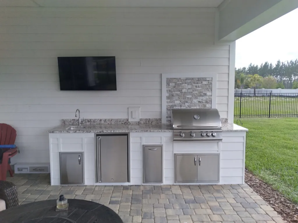 Custom outdoor kitchen on a patio